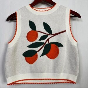 Willow & Wind Girl Peach Sweater Vest Tank Womens Large Orange Sleeveless Knit
